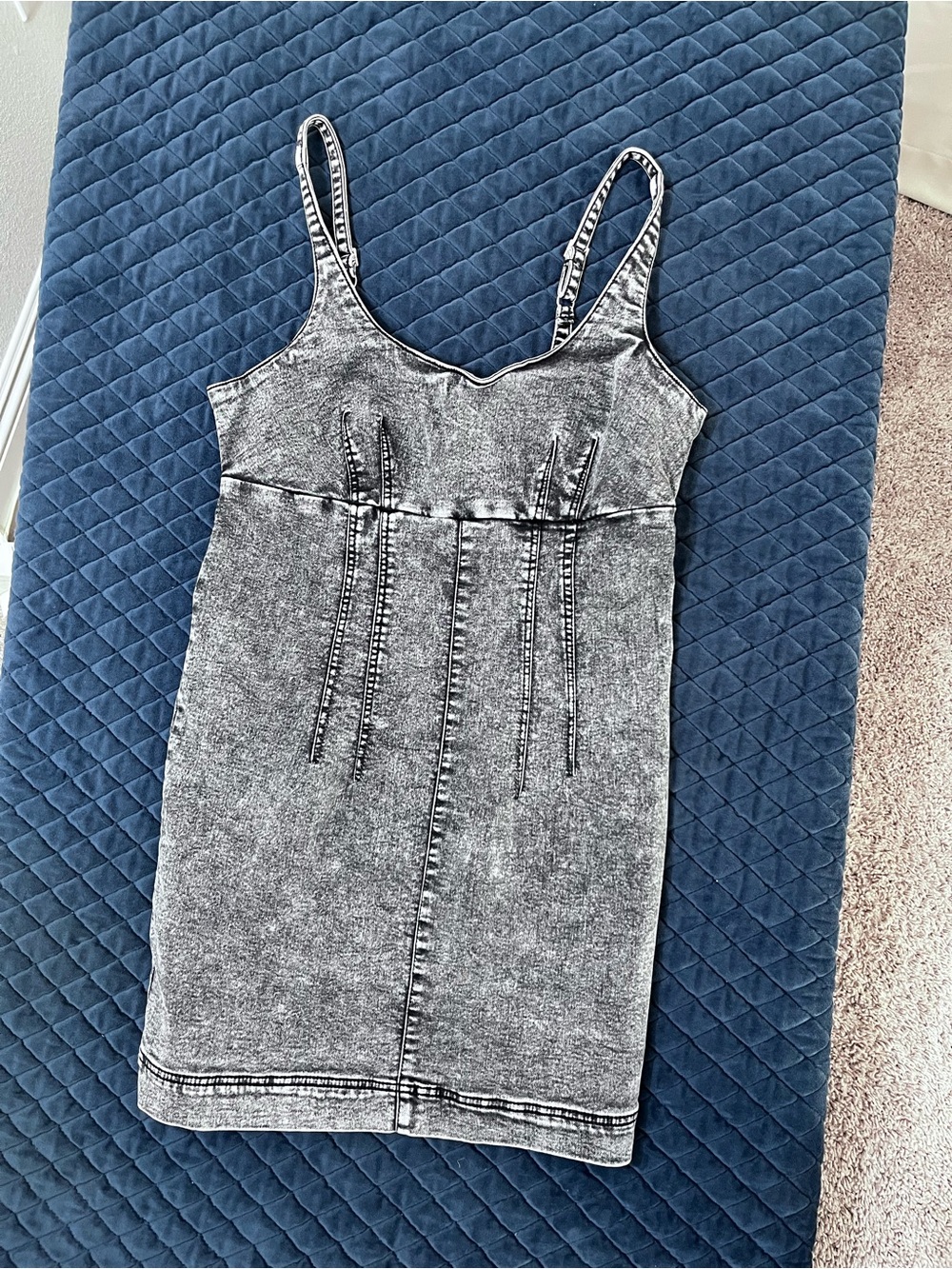 No Boundaries Black Acid-Wash Denim Tank Dress Skirt - Girls/ Women’s Casual